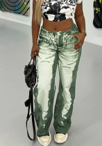 Autumn Women's Clothing Street Casual Print Trousers