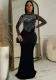 Fashionable women's solid color Beaded long dress