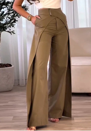 Staggered design Casual wide-leg pants