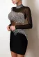 Women Summer Patchwork Pleated Lace Hollow Bodycon Dress
