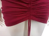 Women Off Shoulder Halter Neck Drawstring Pleated Bodycon Dress