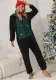 Christmas Women Hooded Zippered Long-sleeved Jumpsuit