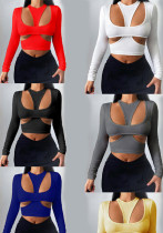 Women long-sleeved Tank Top T-shirt two-piece set