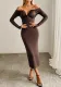 Women's sexy U-neck Off Shoulder long sleeve Bodycon dress