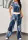Casual Printed Women's short sleeve two piece pants set