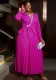 Women autumn and winter diamond v-neck bow party formal party pleated dress