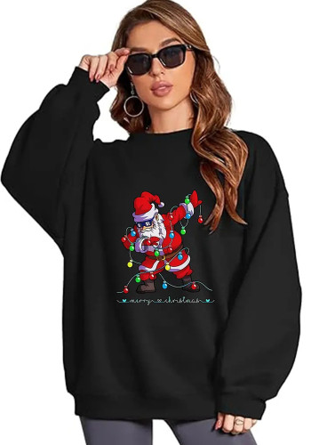 Trend Autumn winter Women's Tops Christmas Fashion Printed long sleeve T-shirt