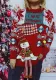 Women autumn and winter Christmas button letter snowman doll sweater