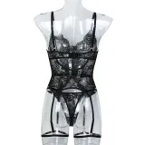Women lace sequined Sexy Lingerie 2-piece set