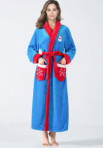 Plus Size Women home clothes flannel hooded robe