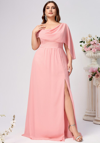 Plus Size Women Sexy Strap Formal Party Solid Dress