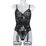 Women lace sequined Sexy Lingerie 2-piece set