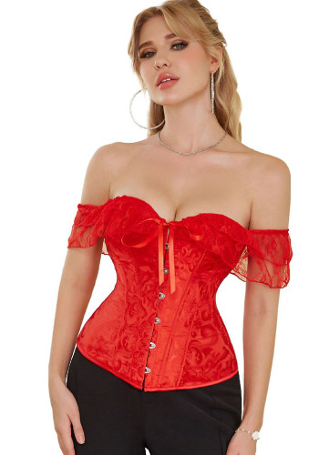 Christmas Women body shaping underwear lace Off Shoulder corset Sexy Lingerie