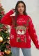 Christmas Plus Size Women round neck elk jacquard sweater