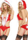 Sexy Lingerie Christmas Girl Deep V Neck Bodysuit