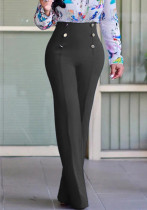 Spring Summer Plus Size Women's Casual High Waist Straight Pants