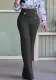 Spring Summer Plus Size Women's Casual High Waist Straight Pants