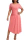 Sexy Fashion Round Neck Solid Color High Waist Casual Women's Dress