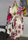 Women Printed V-Neck Bell Bottom Sleeve Lace Shirt and Skirt Two Piece Set