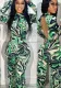 Women sexy backless print long sleeve jumpsuit