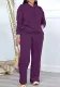 Women Casual Solid Hoodies and Pants Two Piece Set