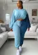 Women's Autumn Winter Casual Round Neck Long Sleeve Top Elastic Waist Drawstring Pants Contrast Color Sports Two Piece Tracksuit