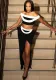 Winter Sexy Off Shoulder Strapless Crop Top High Waist Contrast Slit Skirt Two Piece Set