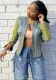 Winter Sexy Contrast Slim Waist Zipper Top Round Neck Jacket