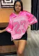 Autumn Fashion Loose Casual Street Print Contrast Color Sports Top Short-Sleeved T-Shirt