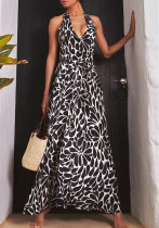 Spring Summer Halter Neck Casual Loose Holidays Women's Long Dress