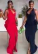 Elegant Women Flower Halter Slit Long Dress