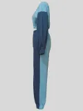 Women's Autumn Winter Casual Round Neck Long Sleeve Top Elastic Waist Drawstring Pants Contrast Color Sports Two Piece Tracksuit