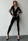 Autumn Women Fashion Sexy See-Through Round Neck Long Sleeve High Waist Slim Jumpsuit