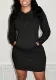 Solid Color Hooded Long Sleeve Casual Dress