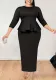Plus Size Women Elegant Solid Bodycon Dress
