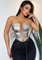 Women Sexy Lace-up Waist Top