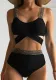 Women bikini cross backless two pieces swimwear