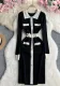 Women contrasting long-sleeved Knitting dress