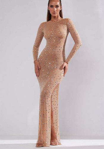 Autumn Women's Beaded Sexy Strap Mermaid Long Dress