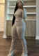 Tight Fitting Solid Color Sexy Slim Elastic Band Turban Two Piece Pants Set