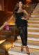 Winter Women's Chic Elegant Strapless Lace Patchwork Fake Two-Piece Dress