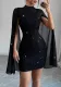 Women's Round Neck Cape Sleeve Bodycon Dress