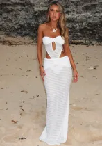 Autumn Hollow Low Back Strapless Women Long Dress