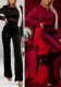 Women Spring Backless lace Patchwork long sleeve Jumpsuit