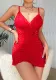 Women lace See-Through temptation nightdress thong sexy lingerie two-piece set