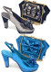 Shoe And Bag Set Combination Peep-Toe Back-Slot High Heels With Bowknot Bag
