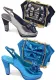 Shoe And Bag Set Combination Peep-Toe Back-Slot High Heels With Bowknot Bag