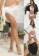 Women Skirt One-piece Beach Dress Tassel Patchwork Lace-Up Sun Shawl