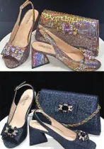 Ladies' Shoe And Bag Set Combination Ladies' Peep-Toe Sandals + Handbags