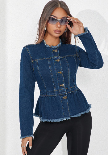 Women's Slim Waist Denim Short Jacket